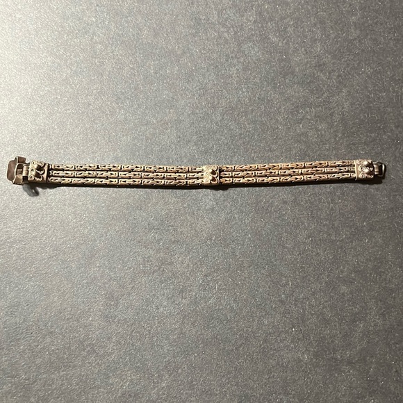 Stunning Handcrafted Byzantine Style 3 Strand Bracelet 925 Silver - Picture 1 of 5